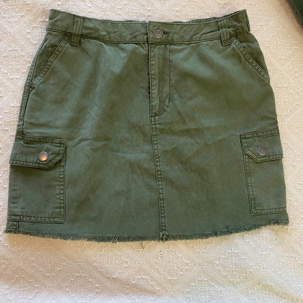💚NWOT Aeropostale Army Green Denim Blend Mini Skirt